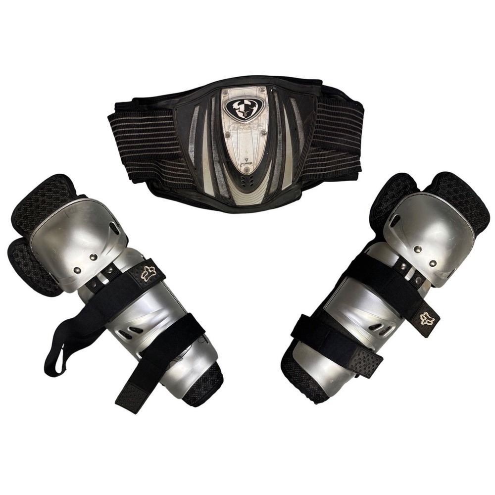 Thor Force Kidney Belt 28-36 & Fox Racing Knee Shin Guards Motocross Armor Set